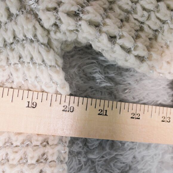 Lane Bryant Tunic Sweater Womens 18 20 Ivory Silver Metallic Wool Mohair Blend - Picture 7 of 10